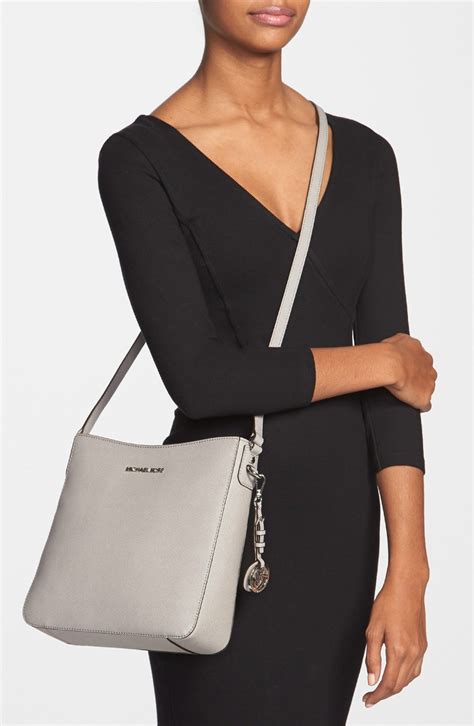 michael kors jet set crossbody pearl grey|Michael Kors Jet Set Travel Medium Crossbody .